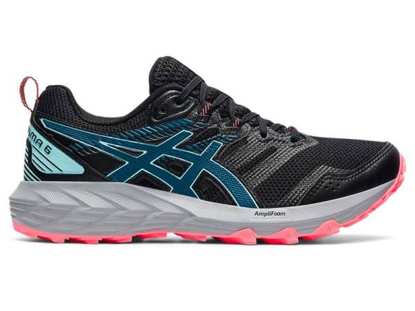 Asics Trailschoenen Dames, GEL-SONOMA Zwart/DiepTurquoise - Asics Aanbieding Hardloopschoenen | B2684319-ZM